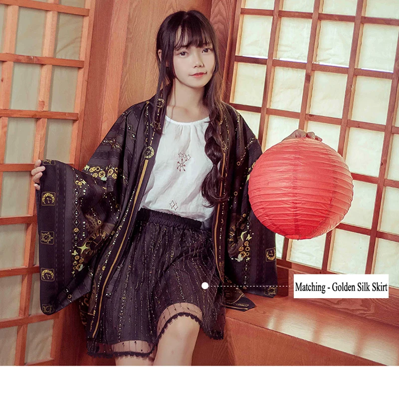 2019 Summer Harajuku Blouse Women shirts Kimono Cardigan Japanese Printed Loose Tops Blusas womens tops and blouses Man gothic