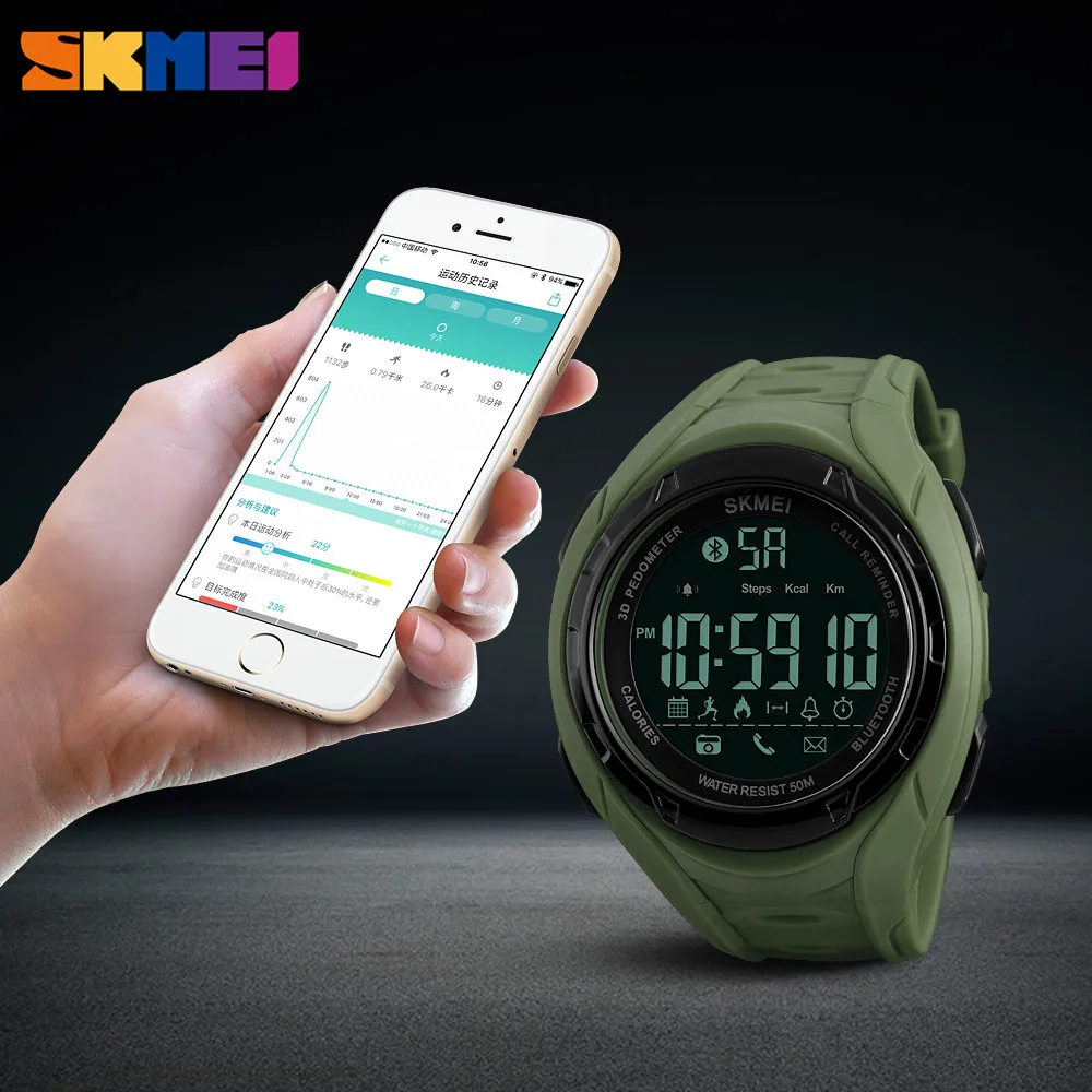 SKMEI Bluetooth Smart Watch For Apple IOS Android Pedometer Calories
Outdoor Sports Watches Women Fashion Wristwatches Clock New