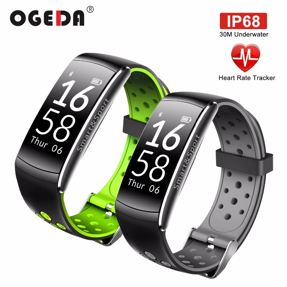 

OGEDA Smart Watch Men Heart Rate Monitor IP68 Waterproof Fitness Tracker Blood Pressure Bluetooth for Android IOS Women Man