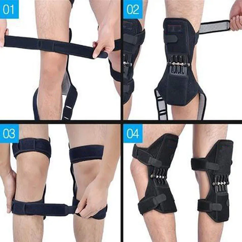 1PC Breathable Non-slip Lift Joint Support Knee Pads Powerful Rebound Spring Force Knee Booster