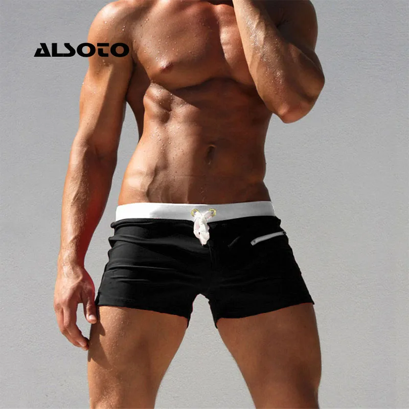 ALSOTO Shorts Men Zipper Pocket Casual Mens Shorts Fast Dry Boardshorts Joggers Men's Trunks Summer Mens Short homme masculino