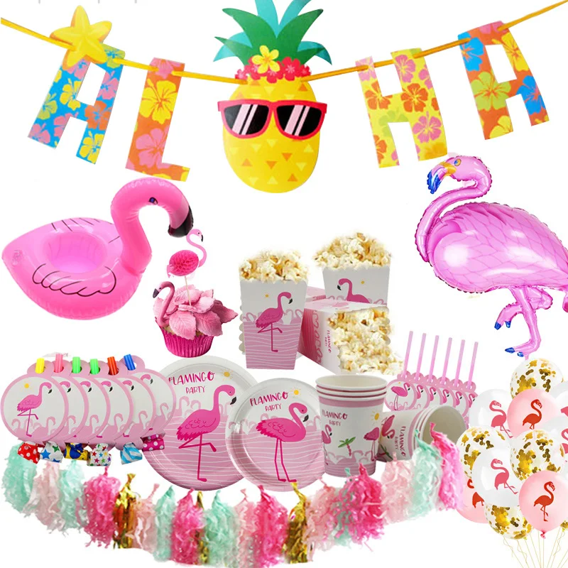 

Flamingo Party Supplies Party Tableware Set Flamingo Ballons Happy Birthday Supplies Hen Bachelorette Party Decorations Wedding
