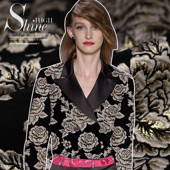 

Stereo jacquard brocade fabric crisp fashion gold jacquard fabric autumn and winter cheongsam jacket gold brocade fabric