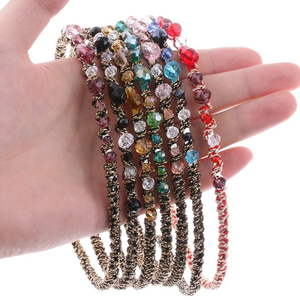 Retro Rhinestone Crystal Hairband Party Jewelry Hair Band Headwear Hair Bands For Women Girls 