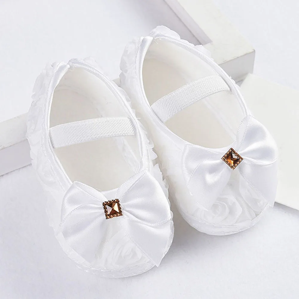 New Type Cute Soft Toddler Girls Ribbon Bowknot Baby Shoes Kids Lace
