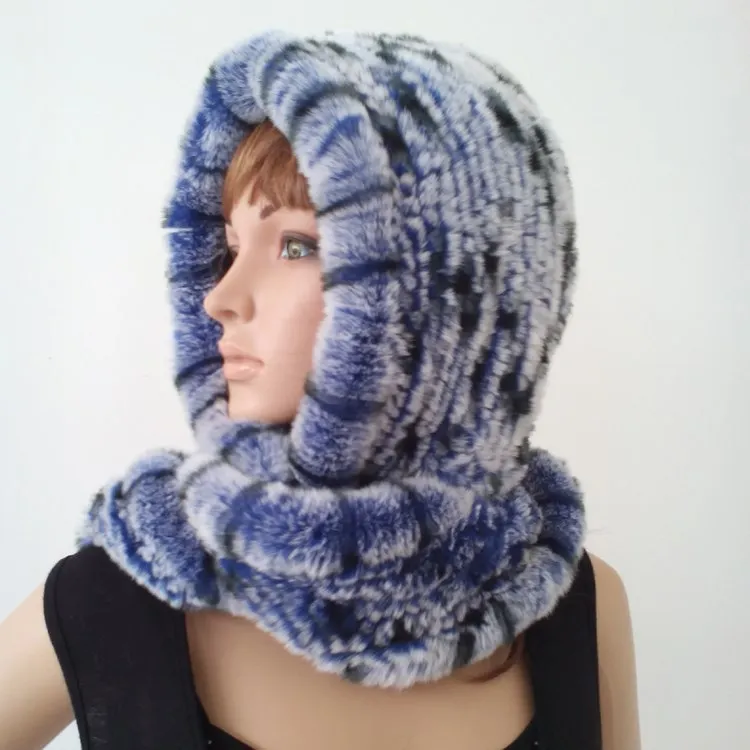 Толстая зимняя меховая шапка из кроличьей шерсти, тканые шарфы, меховая шапка, теплая зимняя женская шапка