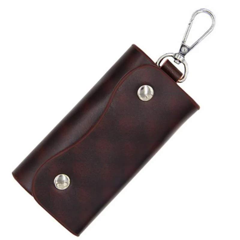 

BYCOBECY Vintage Genuine Leather Key Wallet Men Keychain Covers Hasp Key Case Bag Men Key Holder Housekeeper Keys Organizer
