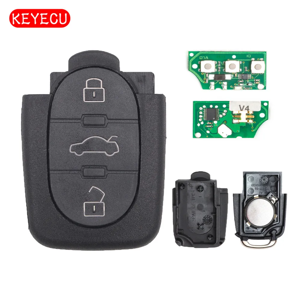 Пульт дистанционного управления Keyecu 1J0 959 753 B 3 кнопки 434 МГц ID48 для VW Volkswagen Jetta Beetle