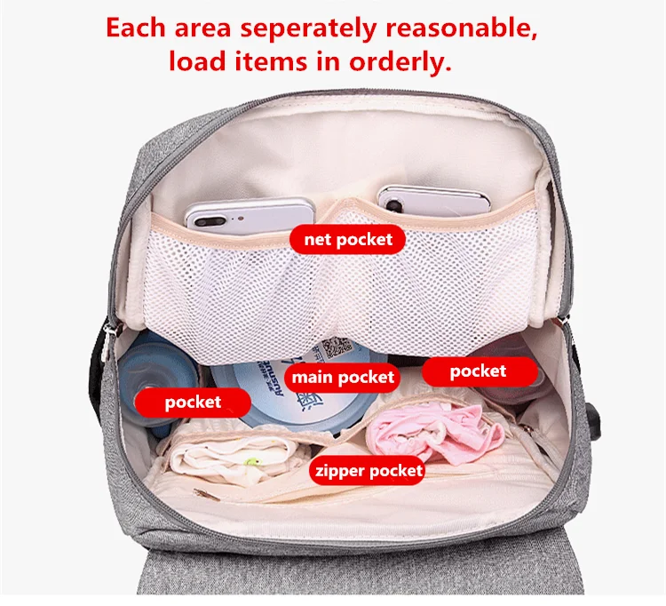 Fashion Diaper Bag Mummy Backpack Large Capacity Maternity Nappy Bag Usb Baby Stroller Bag Waterproof Oxford Handbag For Mother (10)