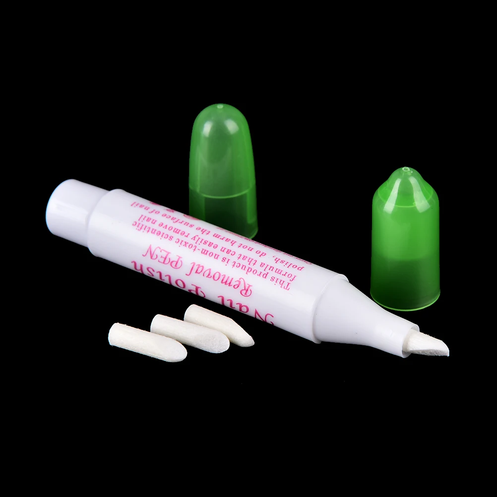 

Nail Art Polish Corrector Removal Remover Pen + 2 pcs Replacement Tips Changeable Clean Mistakes Refillable Tools