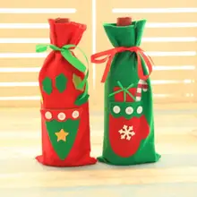 Крышки бутылки вина сумки украшения дома вечерние Санта-Клаус веселые рождественские праздничные украшения Прямая S14 25