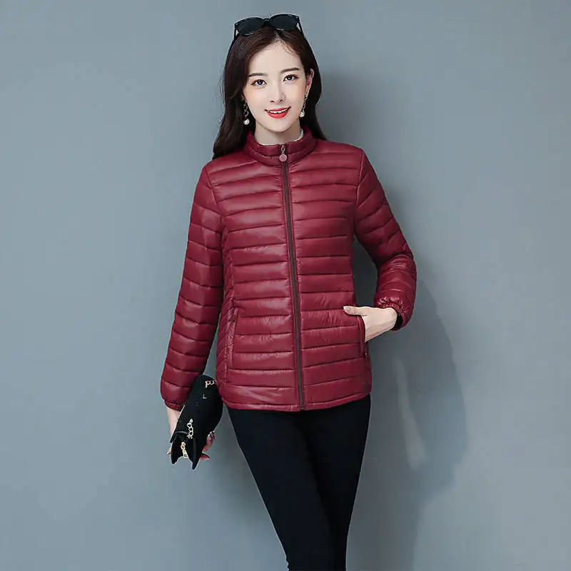 

Plus size 4XL ultra light down Cotton jacket women 2019 Fashion streetwear baseball jacket winter casual Windproof outerwear