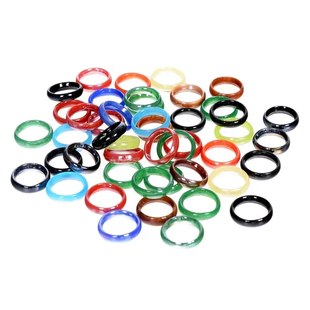 5 Pcs Plastic Resin Ring Jewelry Multi Color Big Rings For Women