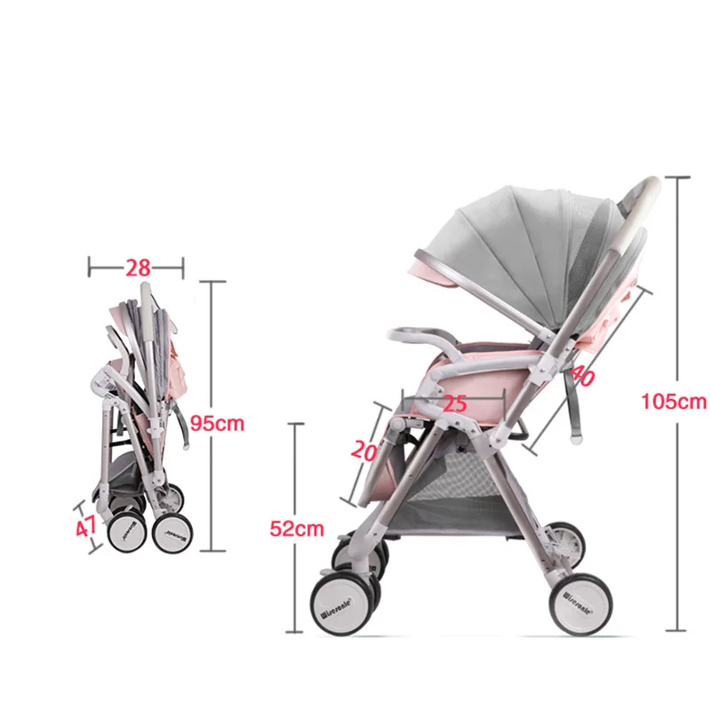 Два пути высокое пейзаж ребенка тележка Портативный складной сидеть и лежат