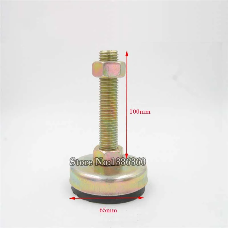 High Quatily 8 Pieces M12x100mm 65mm Base Adjustable Anti Slip Lathe Leg Furniture Leveling Feet Pad