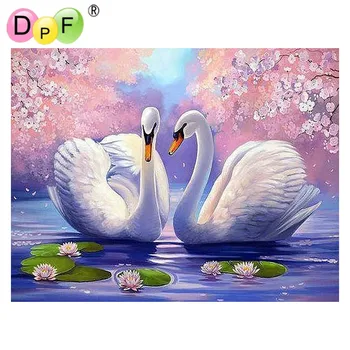 

DPF 5D DIY Diamond painting cherry swan diamond Embroidery Mosaic Full square Rhinestone cross stitch Home Decor painting