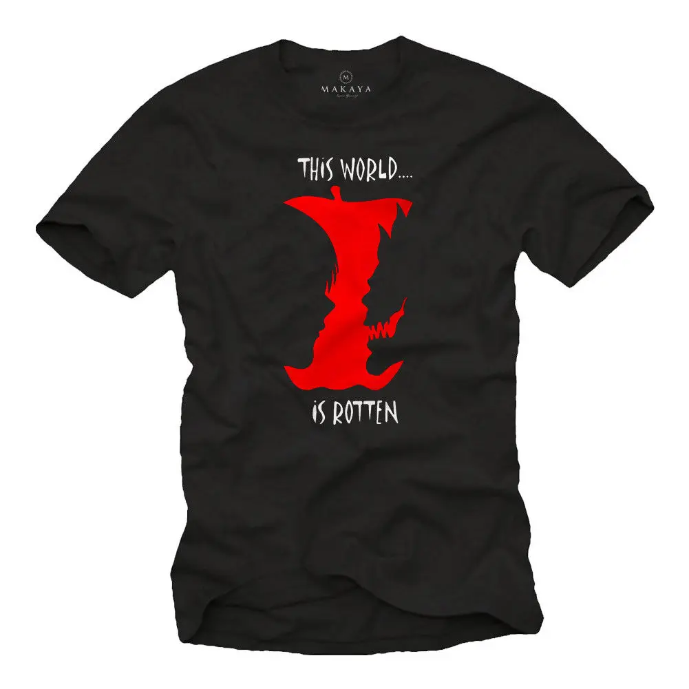 DEATH RYUK COMIC WITH THIS WORL IS ROTTEN NOTE - SHORTSLEEVE Round Neck Best Selling Male Natural Cotton Shirt TOP TEE | Мужская одежда