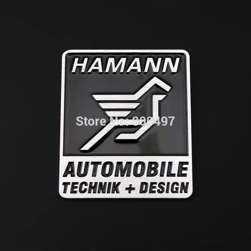 

Newest 3D Aluminium Alloy Car Trunk Emblem For Hamann Car Accessories Adhesive Car Logo Car Styling Badge