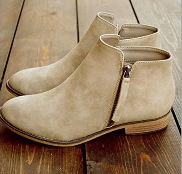 Zapatos informales Mujer, Mujer, niñas, Zapatos de Mujer, moda de invierno, Otoño, tacones bajos cuadrados, botines para Mujer, Chaussure Femme P161182|Botas hasta el - AliExpress