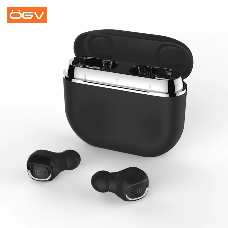 

OGV 5.0 Bluetooth Touch Control Hifi Earphone with Mic IPX7 waterpr TWS Wireless Earbuds Stereo Mic for Phone with Charger Box