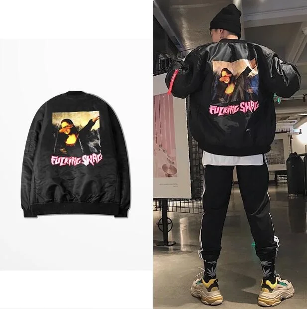 

Fucking Swag Harajuku style Japanese Jacket MA1 Bomber Jacket Pilot Jackets Hip Hop Streetwear Sport Men Coat