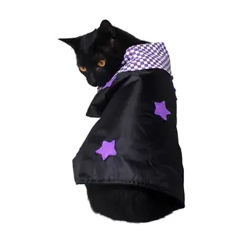 

Plaid Star Pet Cat Dog Cloak Halloween Witch Costume Cosplay Collar Tie Scarf With Bell Masquerade Party Gift Pet Supplies