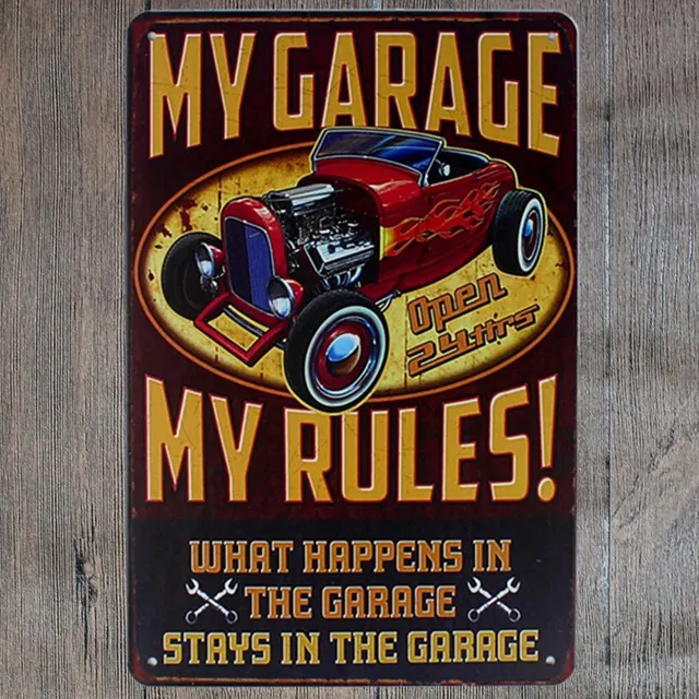 FULL SERYICE GARAGE Metal Tin Plaque Retro Car Sign Decor Plate Repair