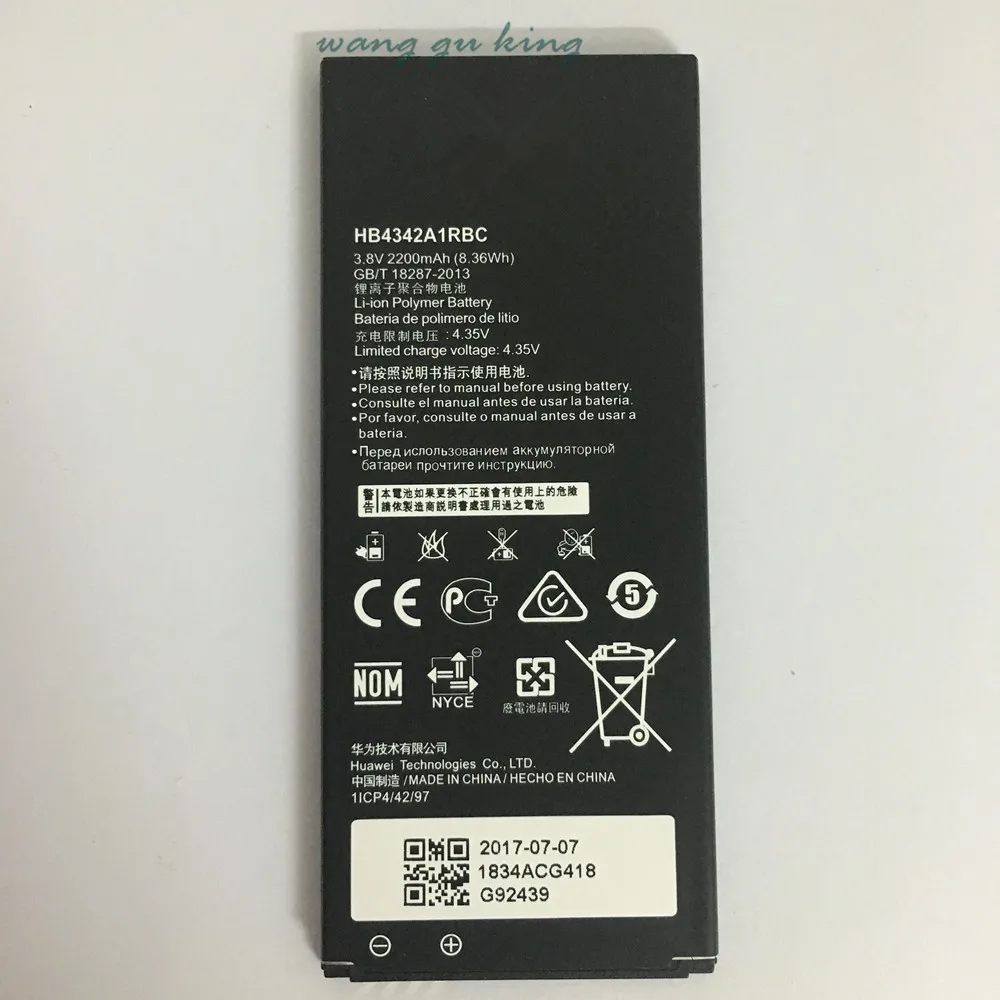 

3.8V 2200mAh HB4342A1RBC For Huawei Honor 4A Honor4A SCL-TL00 SCL-ALOO Y6 100% Original New Replacement Battery