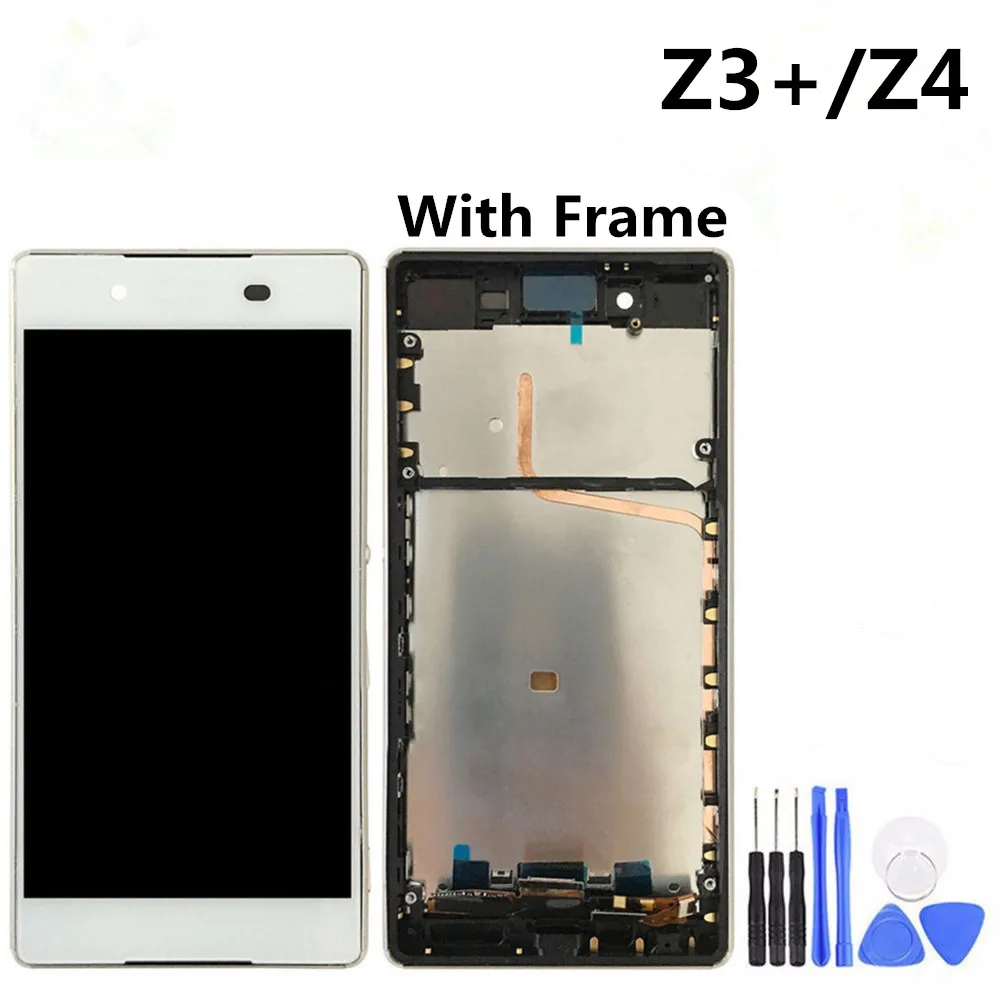 100% Tested 5.2&quot Z3+ E6553 LCD Display Touch Screen Digitizer Assembly With Adhesive For Sony Xperia Z3 Plus Neo Z4 | Мобильные