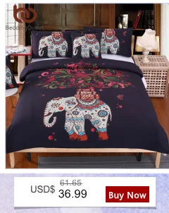 BeddingOutlet Boho Bedding Set Indian Elephant Black Printed Bohemia Duvet Cover Bedspread Twin Full Queen King Bed Set 4Pcs