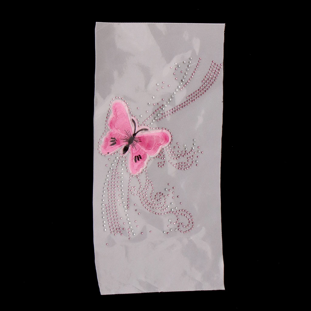 Butterfly Pattern Iron on Crystal Rhinestone Hotfix Transfer Patch DIY Decotative Applique for Clothing Bags