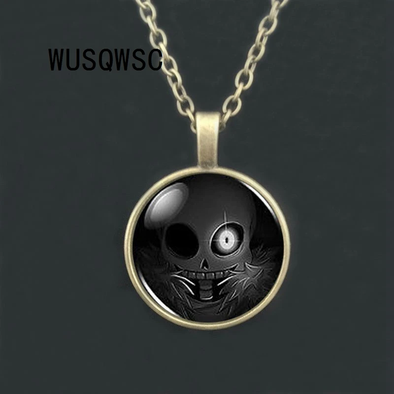 WUSQWSC Undertale Sans Skull черная игра геймер мужское модное ожерелье ручной работы