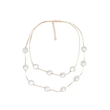 Женские жемчужные цепочки на ключицы в стиле барокко, роскошный дизайн, модные ювелирные изделия, ожерелья для женщин, Двойная Цепочка, подарок для девушек, Новинка