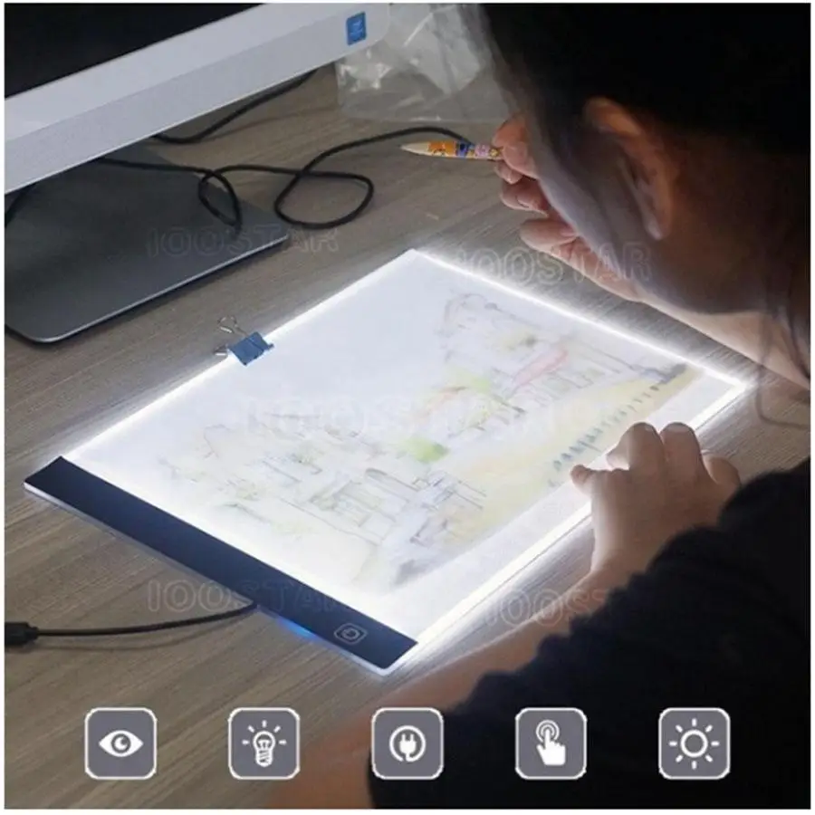 

A4 Dimmable LED Light pad Diamond Painting tools Light box for Diamond embroidery Bright board Diamond mosaic Can adjust light