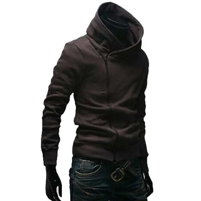 US $9.24 Inclined Zipper Hooded Hoodie Fleece Jacket Coat Sports Suit Casual Fashion Mens Gentleman Clothin
