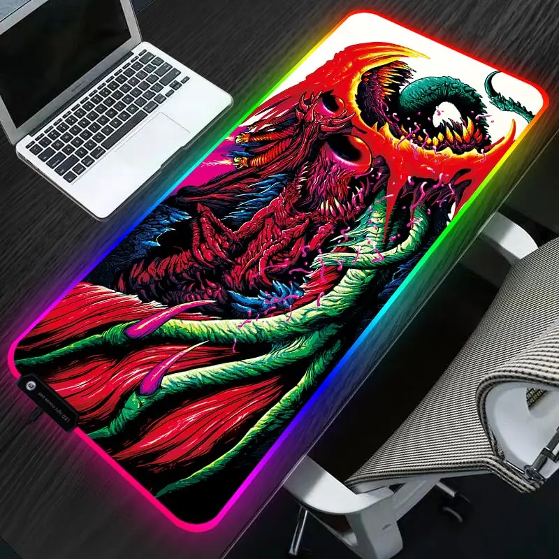 

Sovawin RGB Gaming Mouse Pad XL Large Mouse Pad Gamer csgo Hyper Beast Keyboards Mat Rubber Washable Mousepad Speed 800*300mm