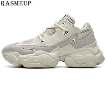 RASMEUP размера плюс 46 натуральная кожа массивные кроссовки для мужчин и женщин мода уличный стиль Женская обувь на платформе женские кроссовки