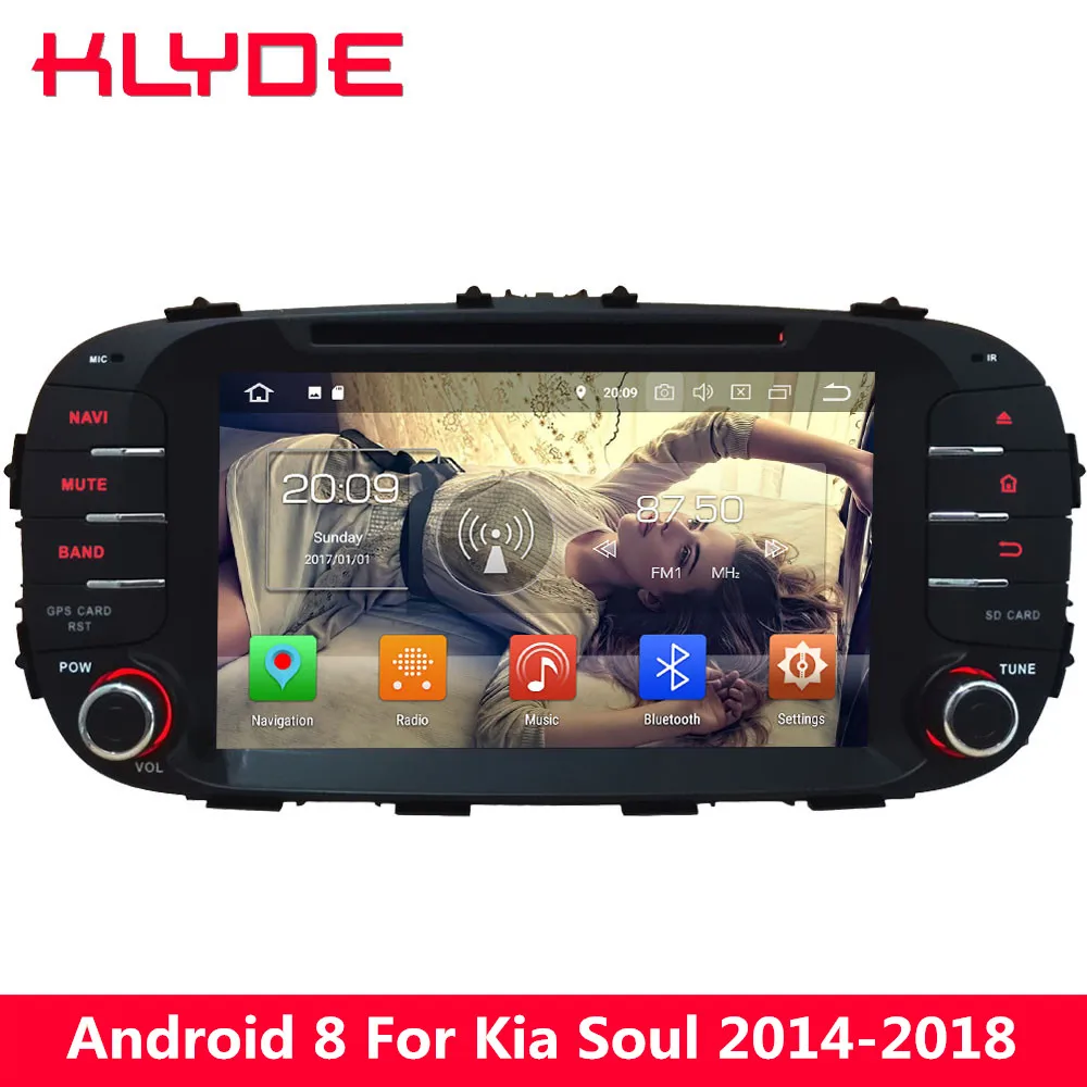 

KLYDE Android 8.0 7.1 4G Octa Core 4GB RAM 32GB ROM Car DVD Multimedia Player Radio Stereo For Kia Soul 2014 2015 2016 2017 2018