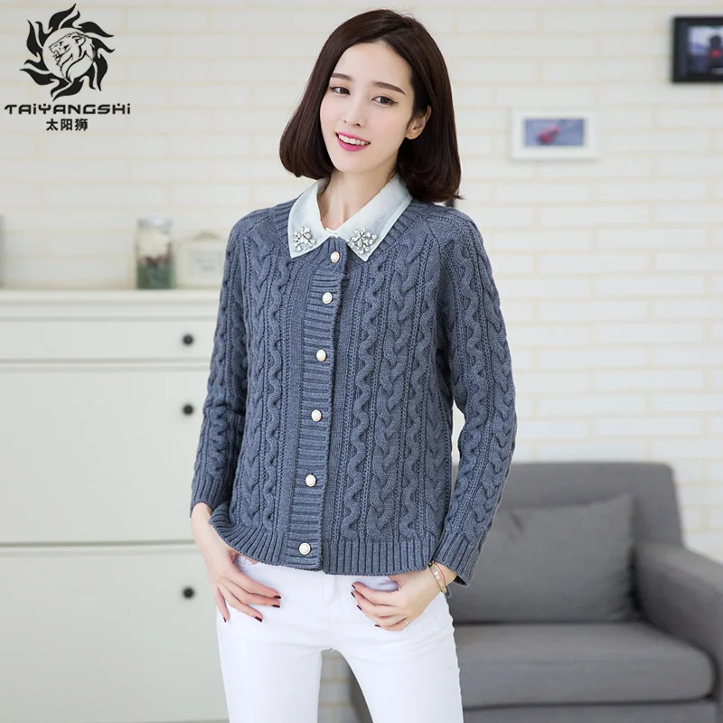 2018 New Autumn Winter Knitted Sweater for Women Short Twisted Cardigan Single Breasted Female Sweaters |