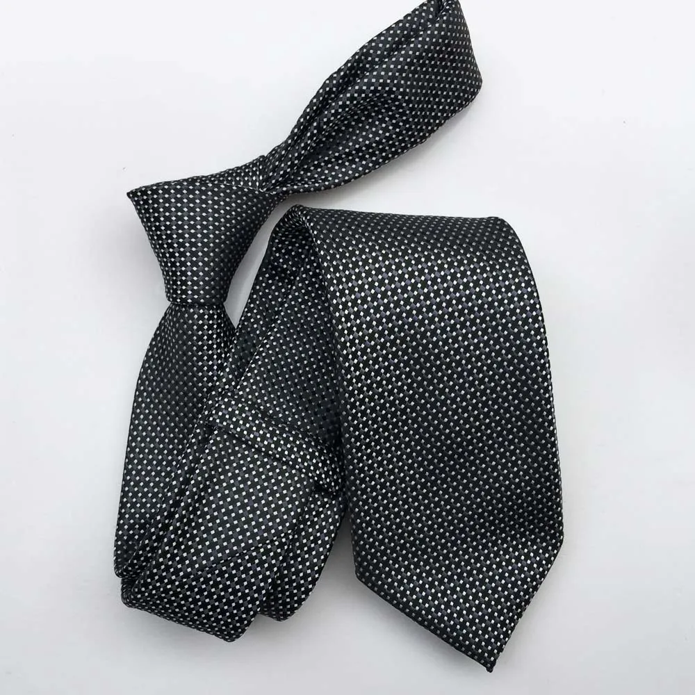 Прекрасный Классический Gravatas новая горячая распродажа серый галстук для шеи бизнес полиэстер мужские галстуки белый горошек клетчатый галстук для мужчин