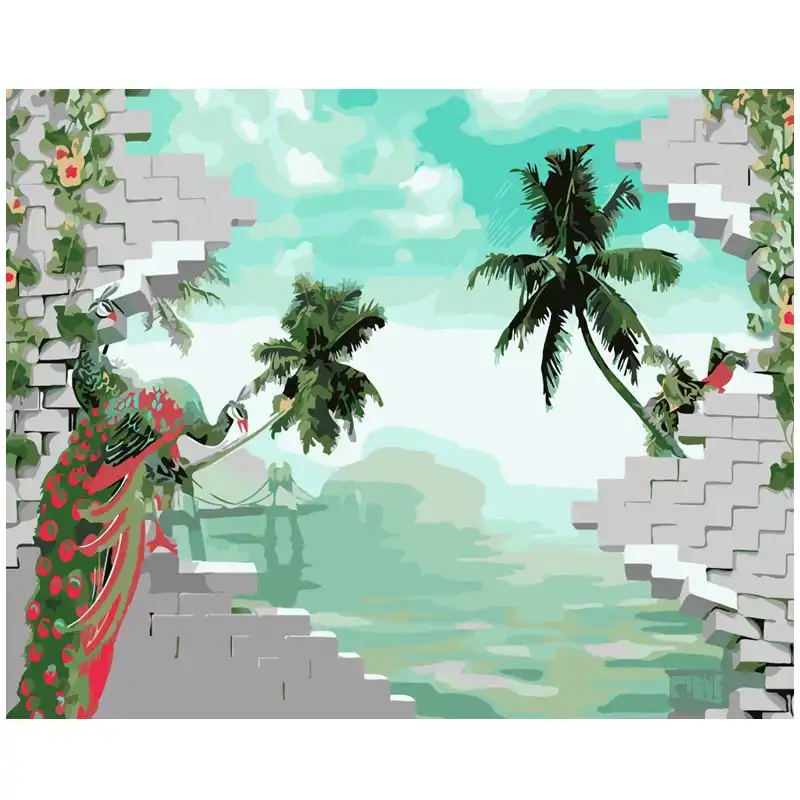 Pintura Abstracta De Pavo Real 3d Pintura Para Decoracion Del