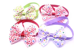 Pet Bowties 50 шт./лот смешивания Цвет собака Bowties Регулируемый милая собака галстук-бабочку воротник dot design лентой и бантом Уход за собакой