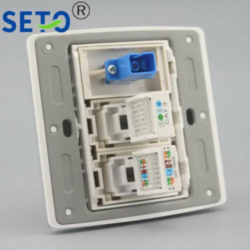 86 Тип RJ45 Cat6 сети Lan+ SC+ RJ11 Cat3 телефонная розетка Keystone лицевой панели