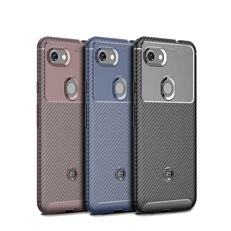 

Business Carbon Fiber Silicone Protection Phone Cases For Google Pixel 3A Soft Shockproof TPU Back Cover For Pixel 3A XL Funda