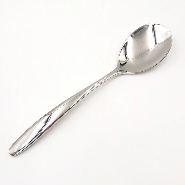 1 pcs Stainless Steel Dinner Serving Spoon Soup Salad Spoon Kitchen