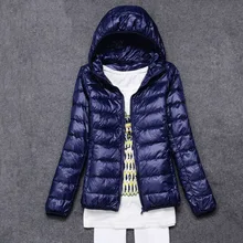 Весенний женский светильник, тонкое пуховое пальто с капюшоном, короткая тонкая куртка на 90% белом утином пуху, верхняя одежда, пальто для женщин размера плюс, пуховик FP0409