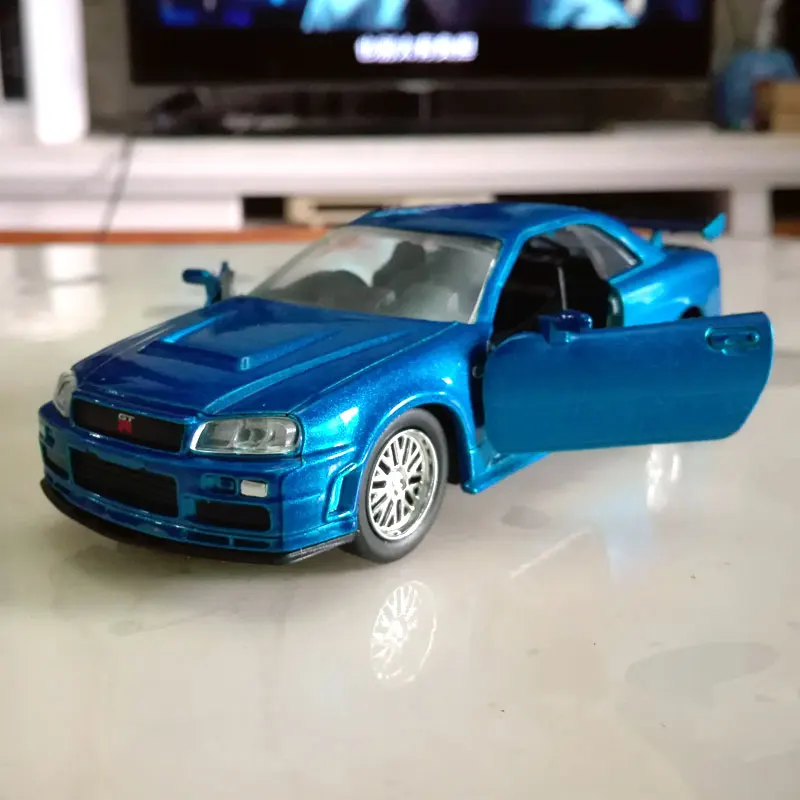 JADA 1/32 масштаб Nissan Skyline GTR R34 литая металлическая модель автомобиля игрушка для детей, подарок, коллекция