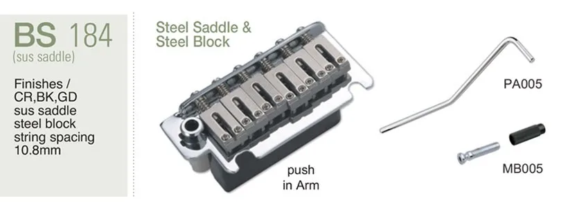 Новая гитара тремоло мост для ST стальной блок-хром BS184CR