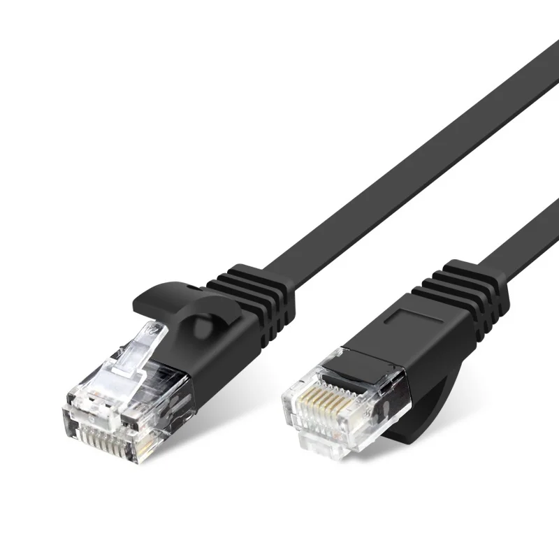 Сетевой кабель CAT6 плоский UTP Ethernet сетевой RJ45 патч LAN черный/синий/белый 6 упаковок