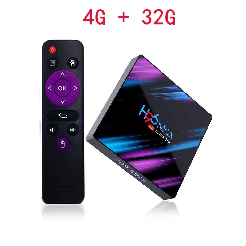 H96 max Smart tv Box Android 9,0 4 Гб 64 Гб Rockchip RK3318 четырехъядерный 2,4G/5,8G двойной wifi ТВ-приставка 1080P 4K медиаплеер - Цвет: 4GB 32GB TV BOX